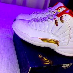 The sneaker are the Jordan 12 Retro Fiba.